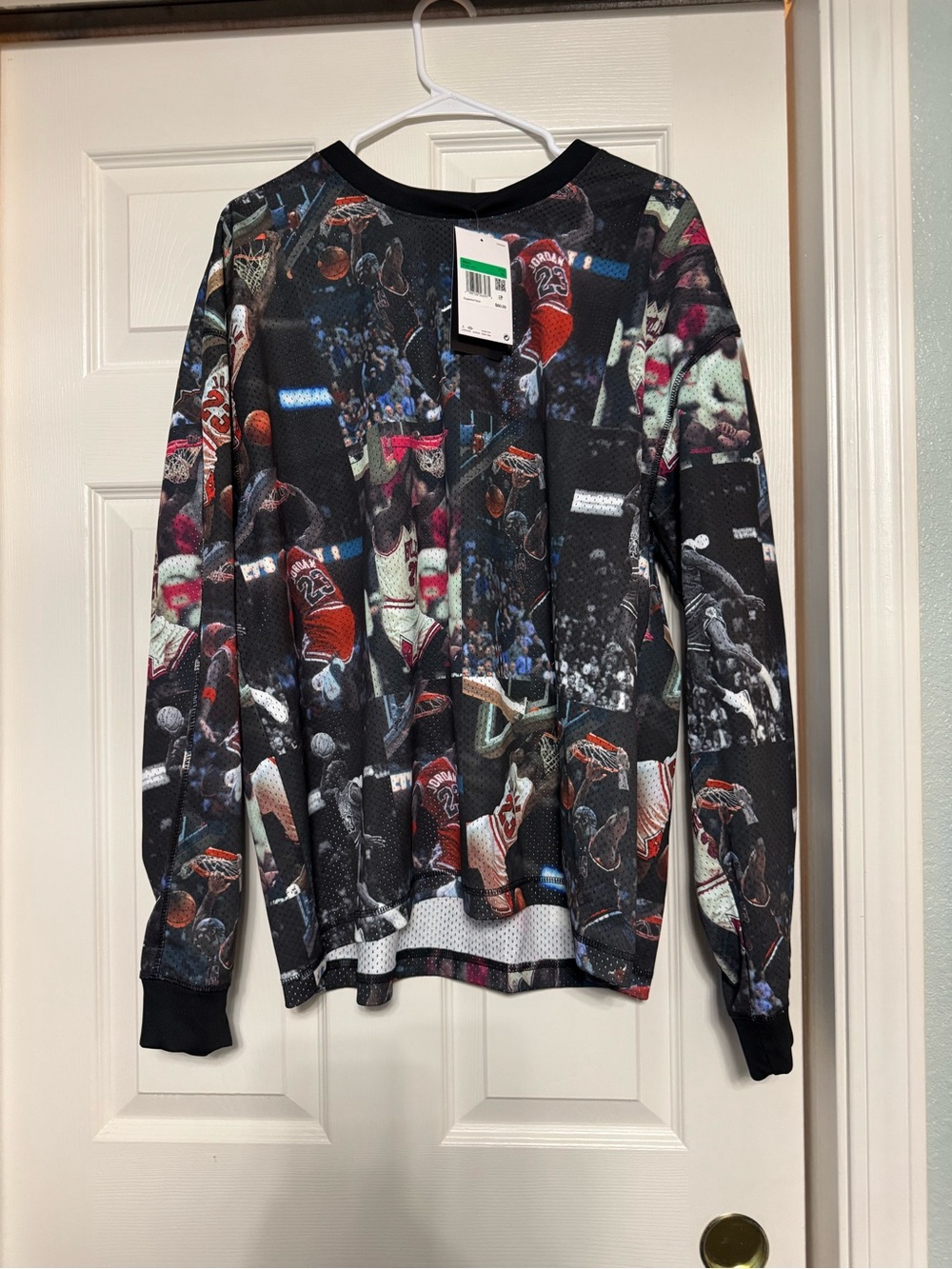 NWT Jordan Michael Jordan All-Over Print Mesh Long Sleeve Shirt XL